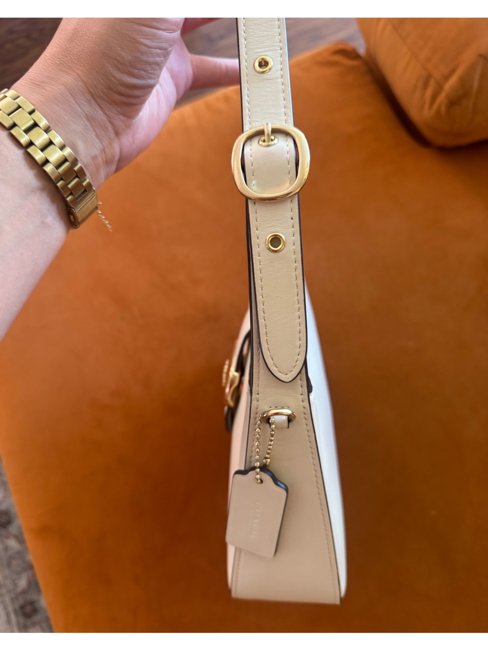 Coach Eliza Shoulder Bag in Bone with Gold Hardware | WORN ONCE - Picture 9 of 14